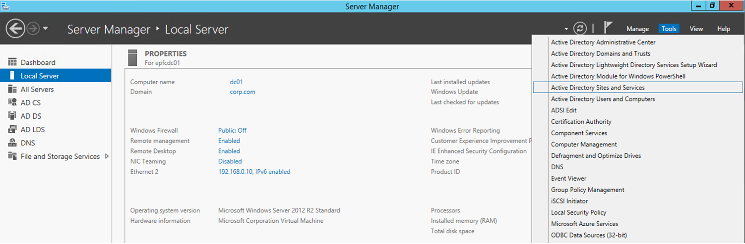 Deploy a New Active Directory Domain Controller Server at Azure Azure